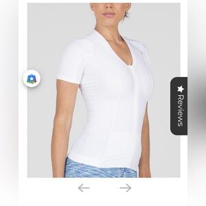 AlignMed Women’s Posture Shirt Zipper Front White Size XXL